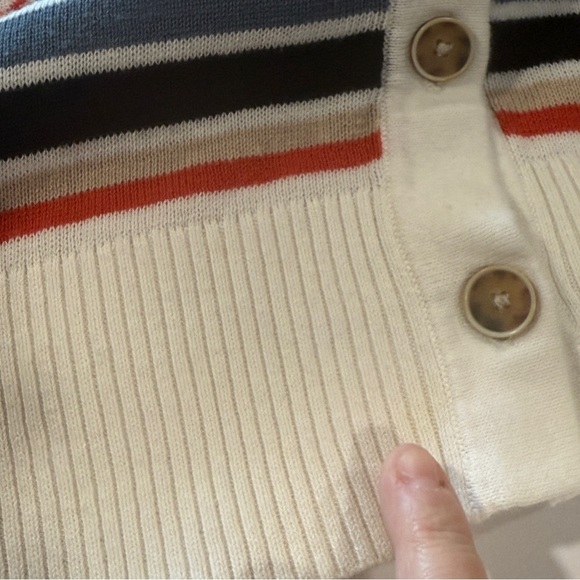 Pendleton Aztec Eyelet Button Cardigan Size XS Linen Cotton Geometric Southwest - Picture 12 of 13